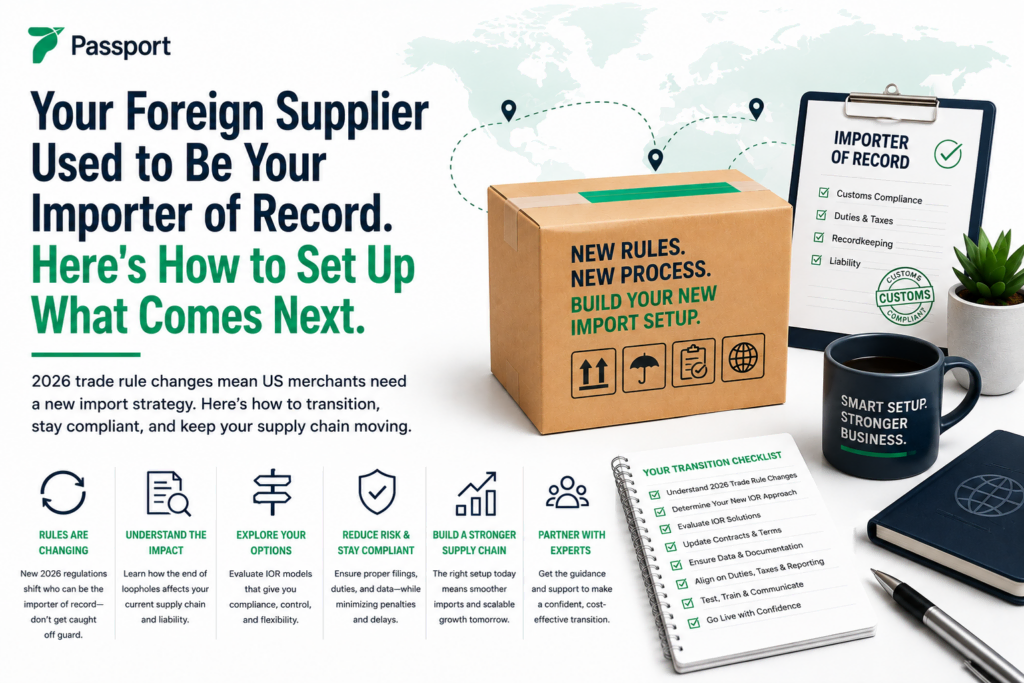 Passport's internationalization solutions for e-commerce brands with global shipping and compliance.