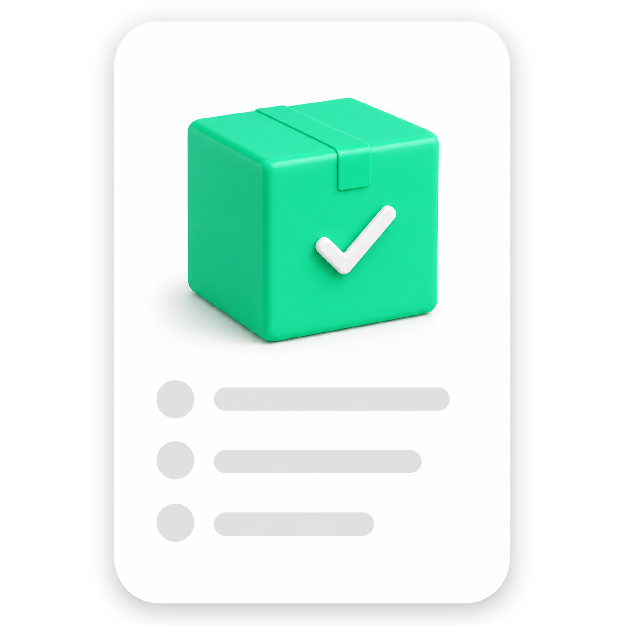 Green box with checkmark on a smartphone screen for delivery confirmation.